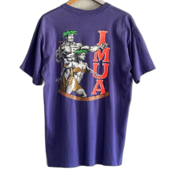 Vintage IMUA Screen Print Graphic Shirt Men’s XL SofTee Single Stitch Hawaii USA - Picture 2 of 6